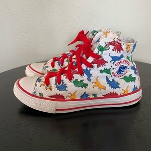 Converse Hightop Kids Youth Sz3 Dinosaur Shoes